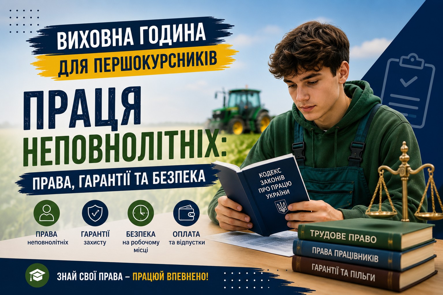Ви зараз переглядаєте Виховна година для першокурсників: «Праця неповнолітніх: права, гарантії та безпека»